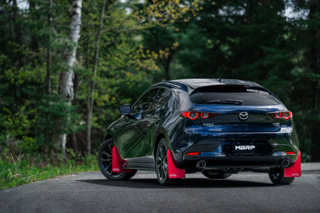 2019-2023 Mazda 3 Hatchback 2.5" Axle Back Dual Rear Exit Carbon Fiber Tips - View 4 | Dirty Garage