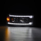 2002-2005 Ram HD Luxx-Series LED Projector Headlights Plank Style Black Activation Light Sequential Signal - View 3 | Dirty Garage