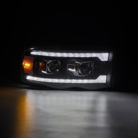 2002-2005 Ram HD Luxx-Series LED Projector Headlights Plank Style Black Activation Light Sequential Signal - View 3 | Dirty Garage