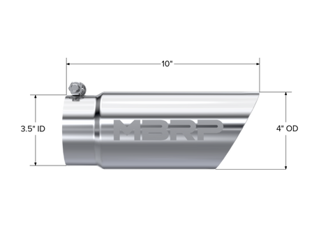 Universal 3" OD Dual Wall Angled 4" Inlet 10" Tip - View 5 | Dirty Garage