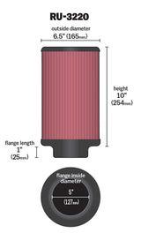 Universal Filter Universal Rubber Filter 5in Flange ID/6.5in OD/10in Height - View 10 | Dirty Garage