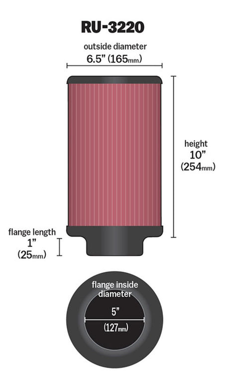 Universal Filter Universal Rubber Filter 5in Flange ID/6.5in OD/10in Height - View 10 | Dirty Garage