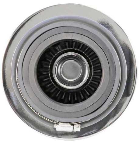 Universal Filter Chrome Round Tapered White - 4in Flange ID x 1.125in Flange Length x 5.5in H - View 11 | Dirty Garage