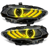 2018-2023 Mustang Dynamic ColorSHIFT LED Headlights Black Series - View 3 | Dirty Garage