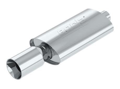 Borla Boomer Muffler Thumper Oval 2-1/4in In 4in Side Round Out - View 2 | Dirty Garage