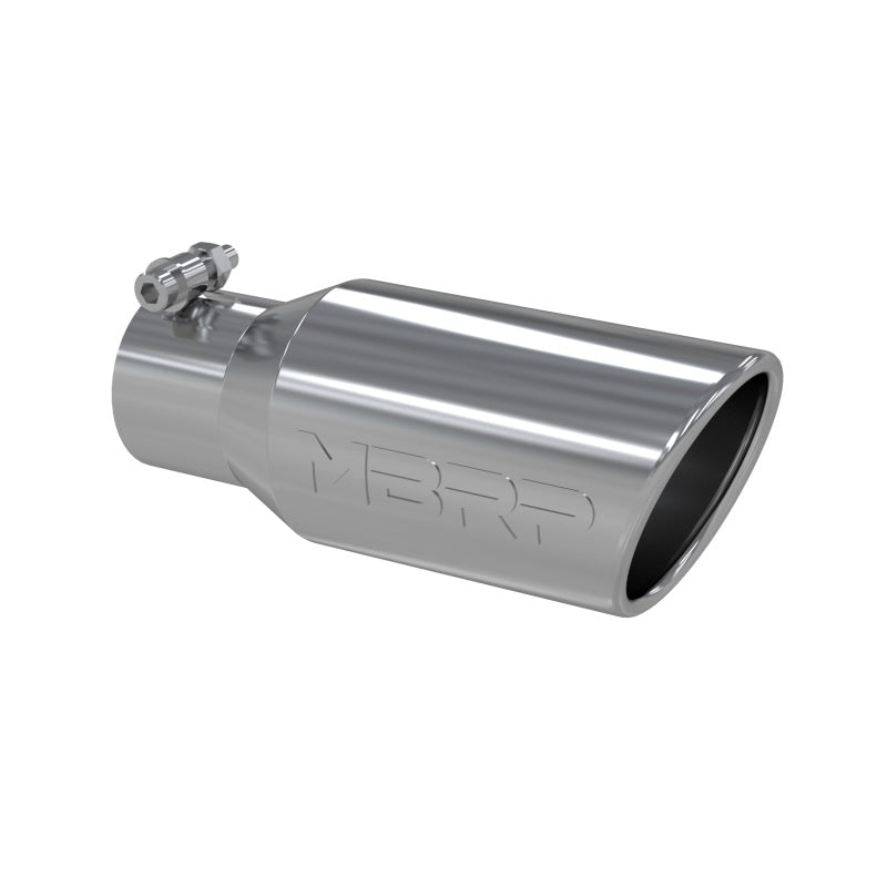 Universal 4" OD 2.75" Inlet 10" Length Angled Rolled End T304 Tip - View 3 | Dirty Garage