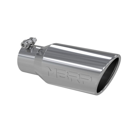 Universal 4" OD 2.75" Inlet 10" Length Angled Rolled End T304 Tip - View 3 | Dirty Garage
