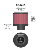 Universal 1 inch ID 3 inch OD 2.375 inch H Rubber Base Crankcase Vent Filter - View 14 | Dirty Garage