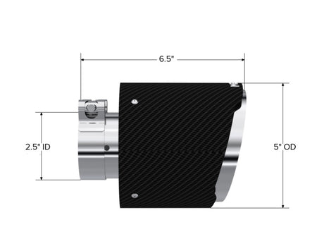 Universal Carbon Fiber Tip 2.5" ID 5 OD 6.5 Length Angle Cut Dual Wall - View 4 | Dirty Garage