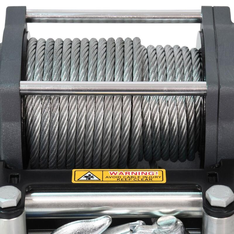 Universal Terra 4500 12V DC Winch w/ Gray Textured Steel Wire Rope - View 3 | Dirty Garage