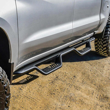 Westin 19-22 Chevrolet Silverado / GMC Sierra Crew Cab Outlaw Nerf Step Bars - Textured Black - View 4 | Dirty Garage