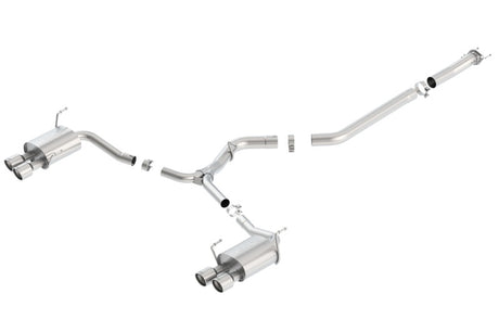 Borla 15-16 Subaru WRX / STI 2.5L S-Type Cat-Back Exhaust Quad Rd RL Tips - View 3 | Dirty Garage