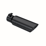 Universal 3.5" O.D Dual Wall Angled 2.5 Inlet 12" Length Tip Black Finish - View 2 | Dirty Garage