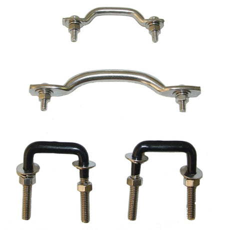 Rugged Ridge 55-95 Jeep CJ / Jeep Wrangler Stainless Steel Windshield Tie Down Kit - View 4 | Dirty Garage
