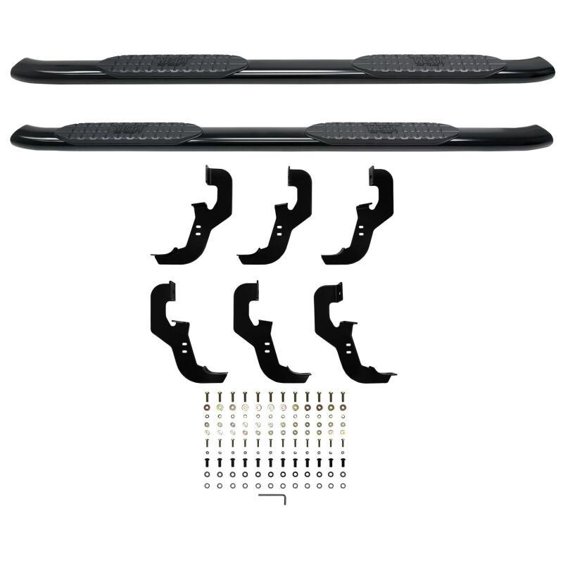 Westin 2019 Chevrolet Silverado/Sierra 1500 Crew Cab Non LD PRO TRAXX 5 Oval Nerf Step Bars - Black - View 10 | Dirty Garage