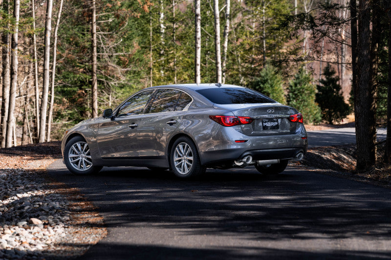 2016-2022 Infiniti Q50 3.0L 3" Cat-Back Dual Split Rear Street Version T304 - View 4 | Dirty Garage