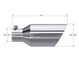 Universal 4.5" O.D Dual Walled Angled Rolled End Tip 2.5" Inlet 12" Length T304 - View 4 | Dirty Garage