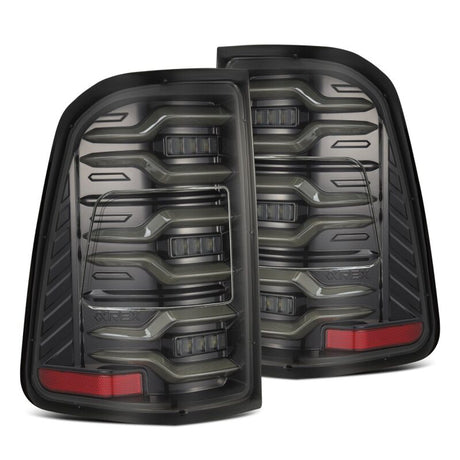 2019-2021 Ram 1500 Luxx-Series LED Tail Lights Alpha Black w Active Light Sequential Signal - View 2 | Dirty Garage