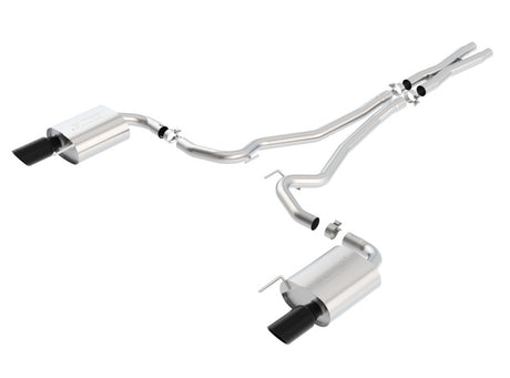 Borla S-Type Cat-Back 15-17 Ford Mustang GT 5.0L V8 MT/AT 2.5in pipe 4in tip (Black Chrome) - View 4 | Dirty Garage