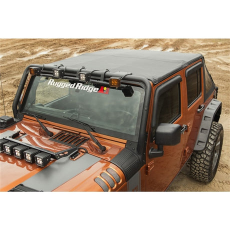 Rugged Ridge Bowless Soft Top Black Diamond 4-Door 07-18 Jeep Wrangler JK - View 4 | Dirty Garage