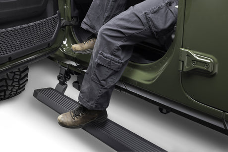 2020-2024 Gladiator CC 4-Door Black VoltStep Electric Running Board Kit - View 3 | Dirty Garage