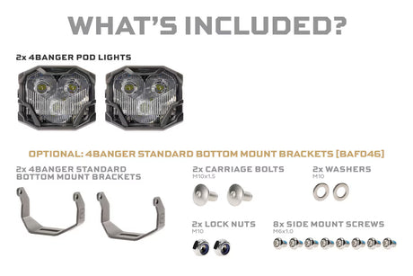 Universal 2.0 NCS 4Banger LED Yellow Pod Set (BAF006.2Y) - View 7 | Dirty Garage