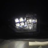 2014-2021 Tundra Nova-Series LED Projector Alpha Black Headlights Active Light Sequential Signal DRL - View 4 | Dirty Garage