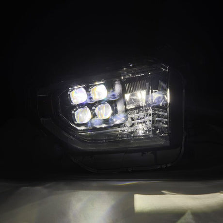 2014-2021 Tundra Nova-Series LED Projector Alpha Black Headlights Active Light Sequential Signal DRL - View 4 | Dirty Garage