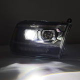 2009-2018 Ram HD Luxx-Series LED Projector Black Headlights Active Light Sequential Signal DRL - View 4 | Dirty Garage