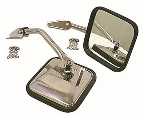 Rugged Ridge 55-86 Jeep CJ Chrome CJ-Style Side Mirror Kit | Dirty Garage