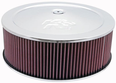 Universal Round Air Filter Assembly 5.25in ID/5in Height/5.125in Neck Flange/1 1/4in Drop Base - View 2 | Dirty Garage