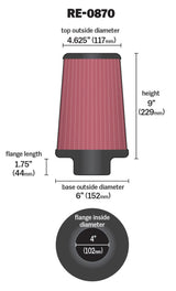 Universal Rubber Filter 4inch FLG/6inch OD-B/4-5/8inch OD-T/9inch H - View 18 | Dirty Garage