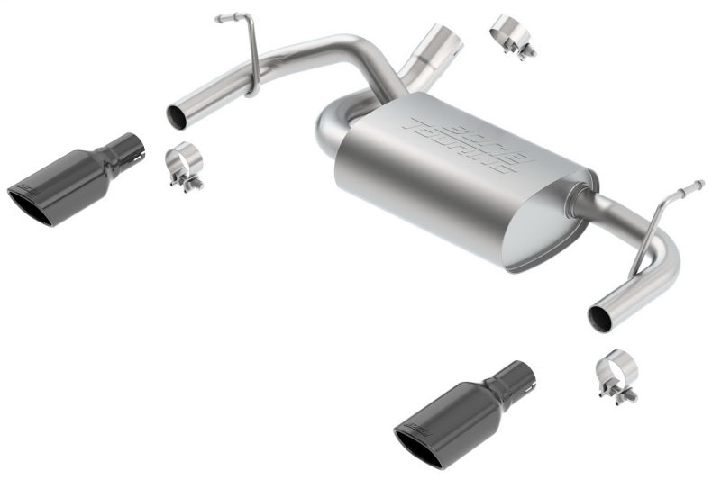Borla 12-16 Jeep Wrangler 3.6AT/MT 4WD 2+4DR S/ SQ /RL/AC SR 2.5in, 2in Tip 3.5 sqx8 Black Chrome - View 2 | Dirty Garage