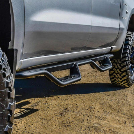 Westin 19-22 Chevrolet Silverado / GMC Sierra Crew Cab Outlaw Nerf Step Bars - Textured Black - View 5 | Dirty Garage