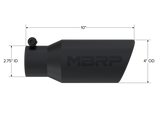 Universal Angled Rolled End Tip 4" OD 2-3/4" Inlet 10" Length Black - View 3 | Dirty Garage