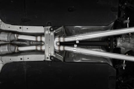 2022 Stinger 3.3L T304 SS Cat-Back Exhaust Dual Split Rear Quad Outlet Uses Factory Bezels - View 2 | Dirty Garage