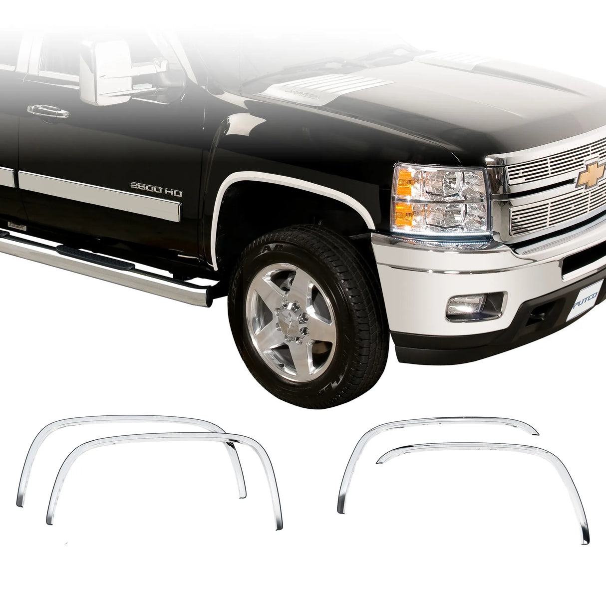 2015-2019 GM HD Stainless Steel Fender Trim - View 3 | Dirty Garage