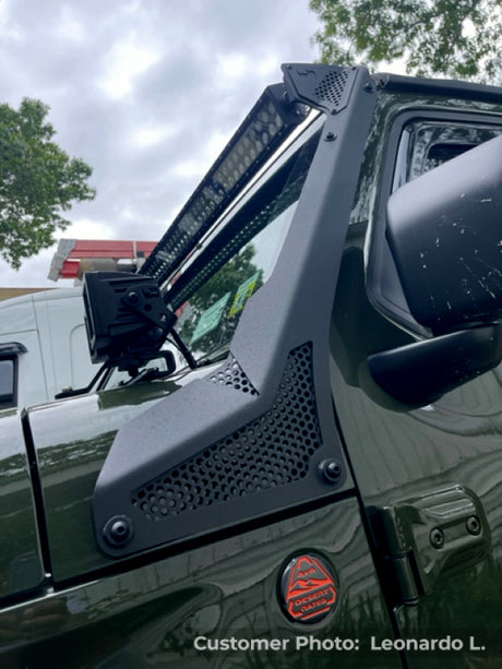 Go Rhino 18-20 Jeep Wrangler JL/JLU/Gladiator JT XE Windshield Light Bar Mount - 50in Single Row - View 7 | Dirty Garage