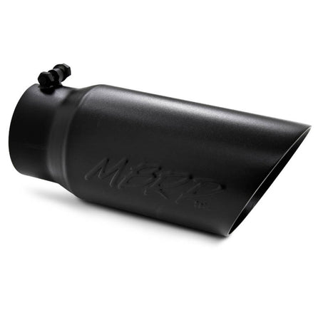 Universal 5" OD Dual Wall Angled 4" Inlet 12" Length Black Finish Tip | Dirty Garage