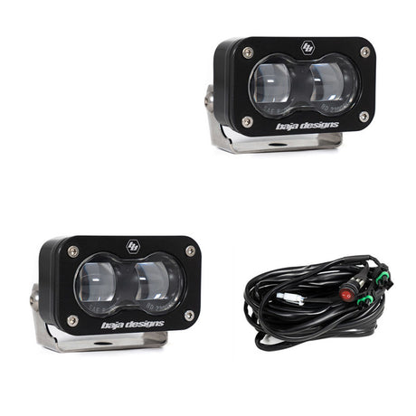 Universal S2 SAE Spot LED Pair Clear - View 3 | Dirty Garage