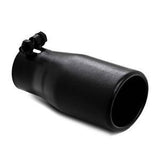 Universal 5" OD Angled Rolled End 4" Inlet 18" Length Black Exhaust Tip - View 2 | Dirty Garage