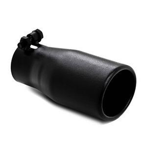 Universal 5" OD Angled Rolled End 4" Inlet 18" Length Black Exhaust Tip - View 2 | Dirty Garage