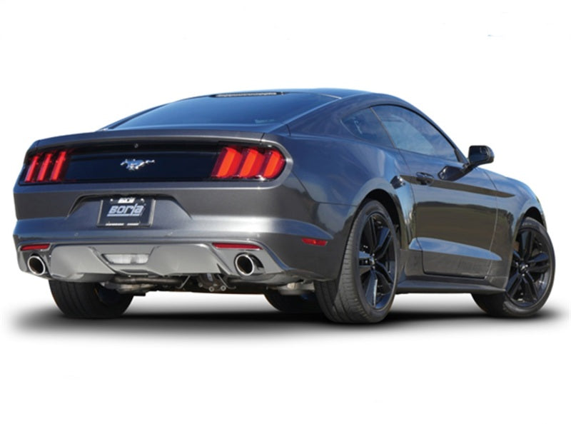 Borla ATAK Cat Back 15 Ford Mustang 3.7L V6 MT/AT 2.25in Pipe 4in Single Round Rolled Tips - View 5 | Dirty Garage