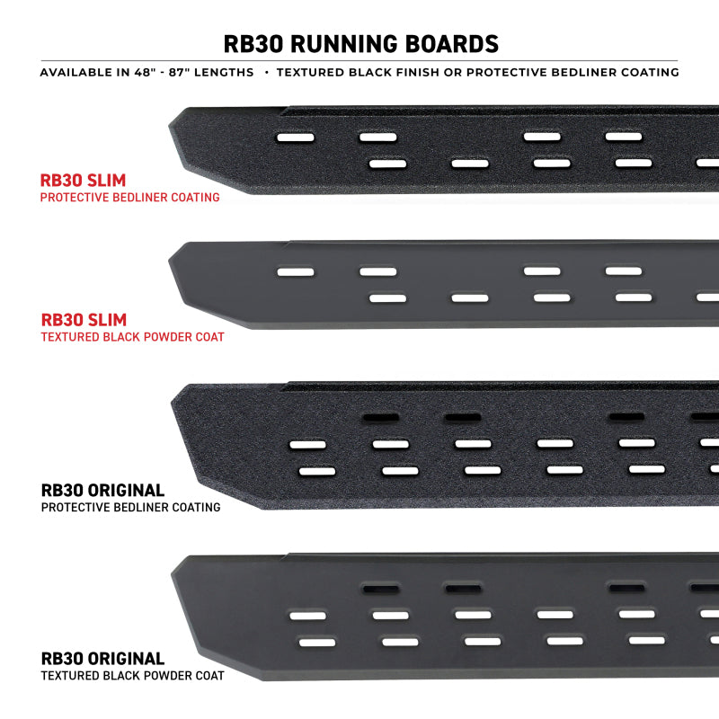 Go Rhino RB30 Running Boards 87in. - Bedliner Coating (Boards ONLY/Req. Mounting Brackets) - View 4 | Dirty Garage