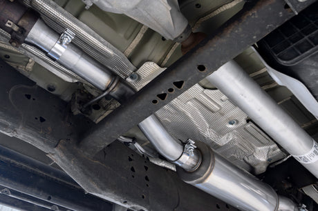2021-2024 GM T304 SS 3" Cat-Back Dual Split Exhaust Quad Carbon Fiber Tips - View 3 | Dirty Garage