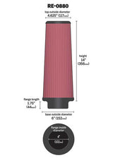 Universal Rubber Filter 4inch FLG/6inch OD-B/4-5/8inch OD-T/14inch H - View 3 | Dirty Garage