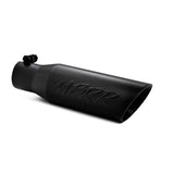 Universal 3.5" O.D Dual Wall Angled 2.5 Inlet 12" Length Tip Black Finish - View 4 | Dirty Garage