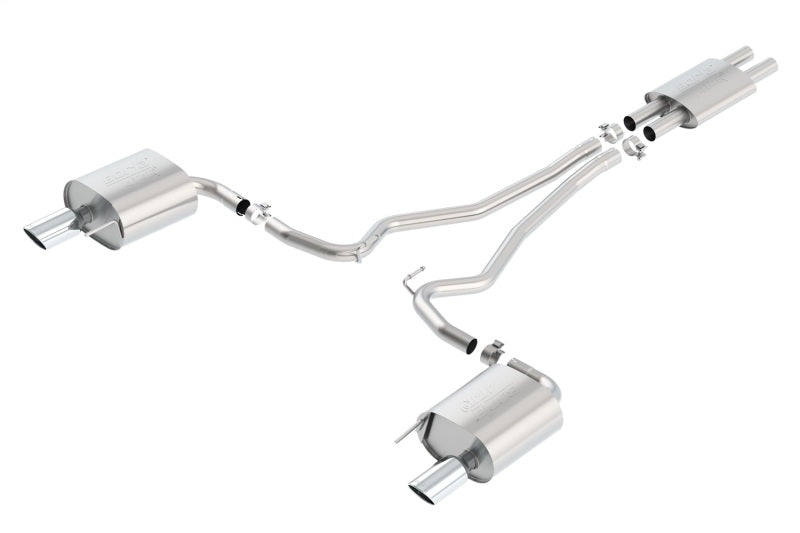 Borla ATAK Cat Back 15 Ford Mustang 3.7L V6 MT/AT 2.25in Pipe 4in Single Round Rolled Tips - View 3 | Dirty Garage