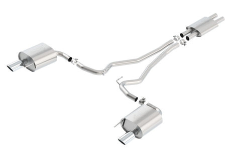 Borla ATAK Cat Back 15 Ford Mustang 3.7L V6 MT/AT 2.25in Pipe 4in Single Round Rolled Tips - View 3 | Dirty Garage