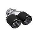 Universal 3" ID Dual 4" OD Staggered Dual Wall Carbon Fiber Exhaust Tip | Dirty Garage